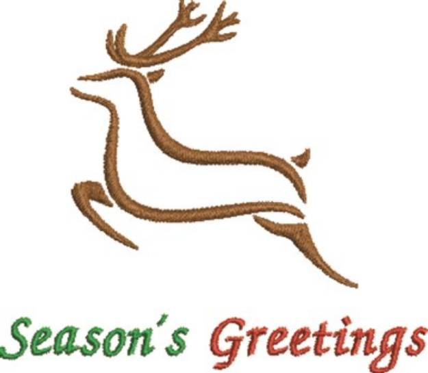 Picture of Seasons Greetings Deer Machine Embroidery Design
