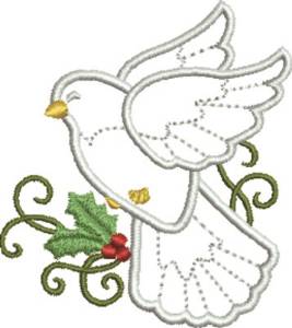 Picture of Holiday Dove Machine Embroidery Design