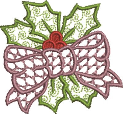 Holiday Holly Machine Embroidery Design