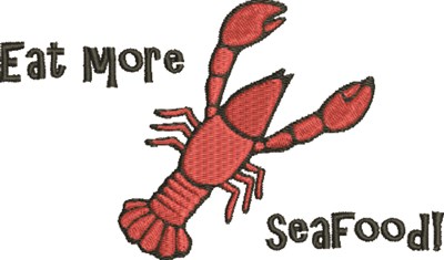 Eat Seafood Machine Embroidery Design