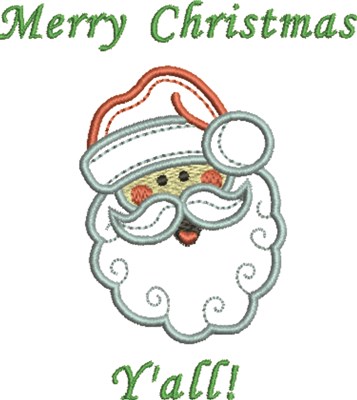 Merry Christmas Yall Machine Embroidery Design