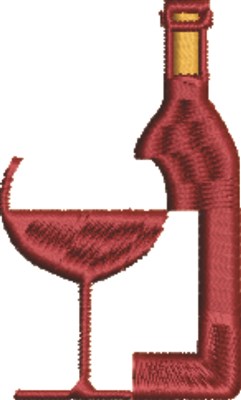 Red Wine Machine Embroidery Design