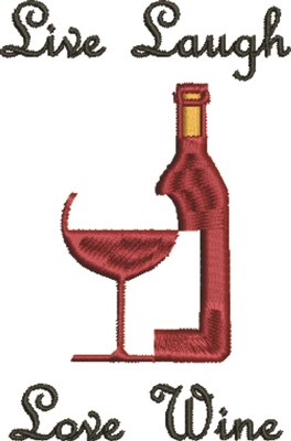 Love Wine Machine Embroidery Design