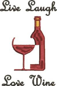 Picture of Love Wine Machine Embroidery Design