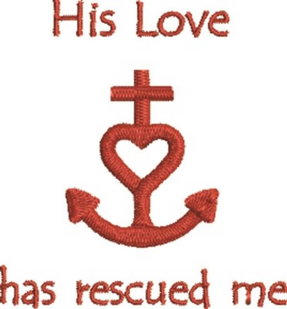 Picture of His Love Rescues Machine Embroidery Design