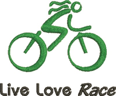 Live Love Race Machine Embroidery Design