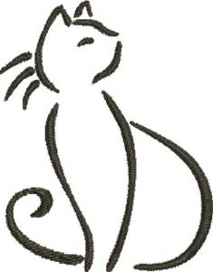 Picture of SItting Cat Machine Embroidery Design