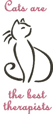 Cat Therapy Machine Embroidery Design