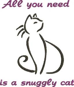 Picture of Snuggly Cat Machine Embroidery Design