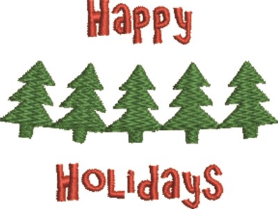 Happy Holidays Tree Machine Embroidery Design