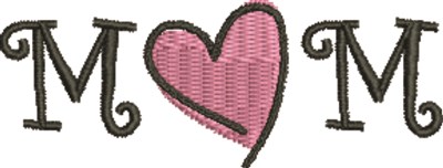 Mom Heart Machine Embroidery Design
