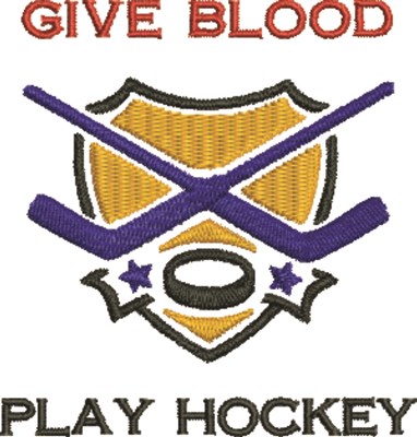 Hockey Blood Donor Machine Embroidery Design