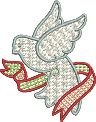 Holiday Dove Machine Embroidery Design