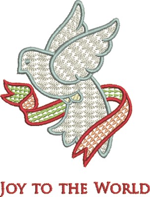 Holiday Dove Ribbon Machine Embroidery Design