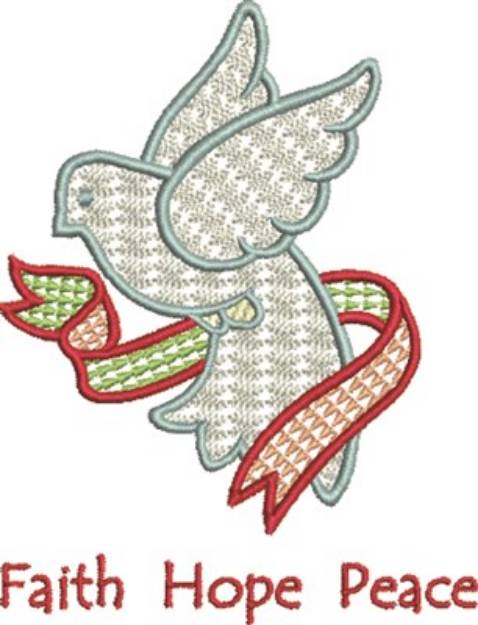 Picture of Faith Dove Machine Embroidery Design