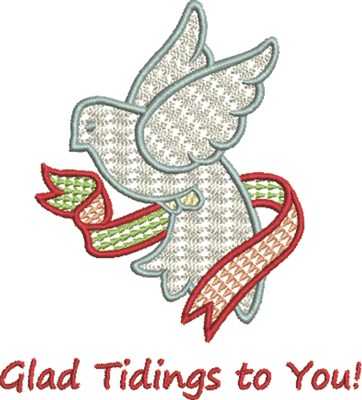 Glad Tidings Dove Machine Embroidery Design