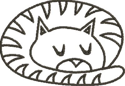Sleeping Cat  Machine Embroidery Design