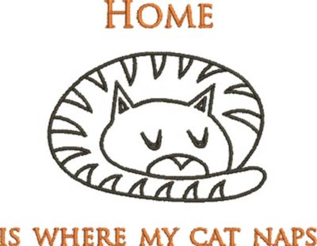 Picture of Kitten Nap Machine Embroidery Design