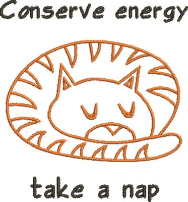 Conserve Energy Machine Embroidery Design