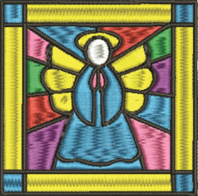 Stained Glass Angel Machine Embroidery Design