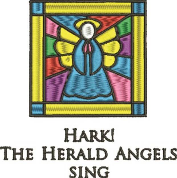 Picture of Stained Glass Singing Angels Machine Embroidery Design