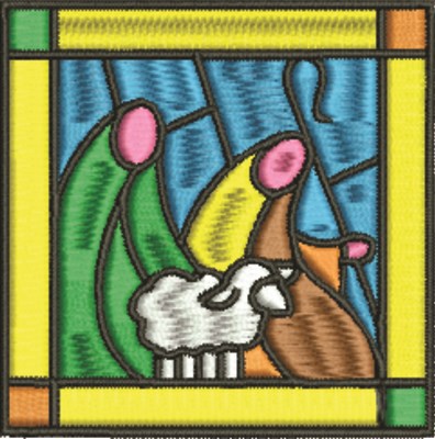 Stained Glass Shepherds Machine Embroidery Design