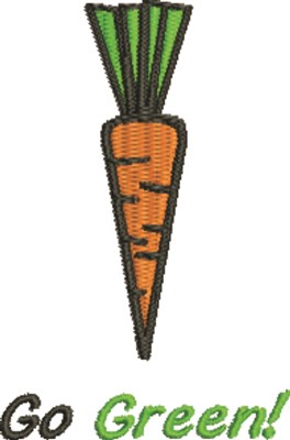 Go Green Carrot Machine Embroidery Design