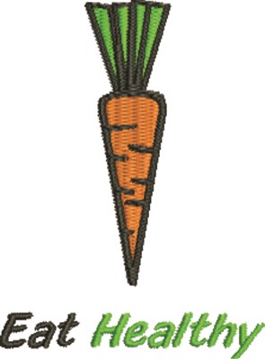 Eat Healthy Carrot Machine Embroidery Design