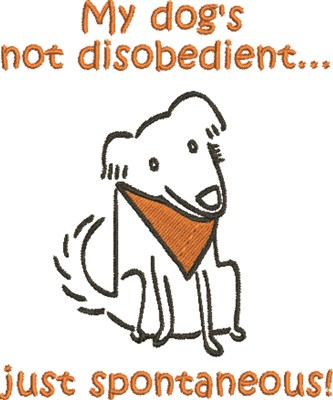 Disobedient Dog Machine Embroidery Design