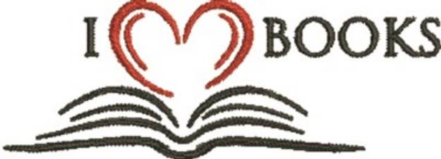 Picture of I Love Books Machine Embroidery Design