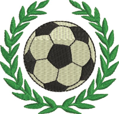 Laurel Soccer Ball Machine Embroidery Design