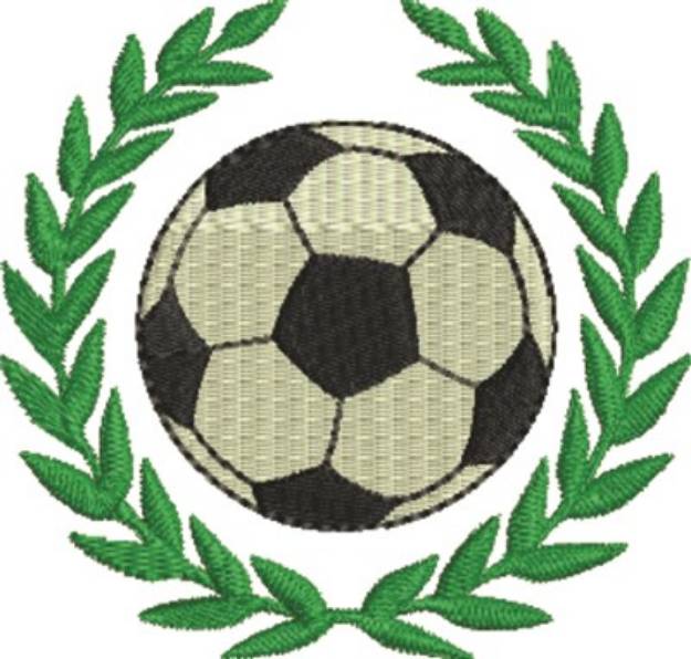 Picture of Laurel Soccer Ball Machine Embroidery Design