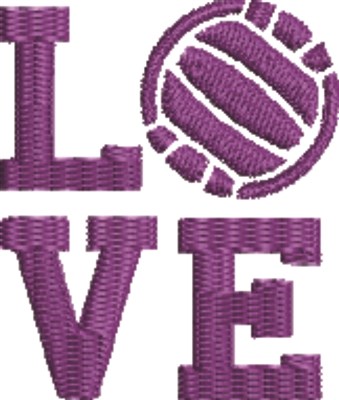 Love Volleyball Machine Embroidery Design