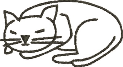 Sleeping Cat Machine Embroidery Design