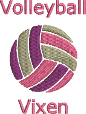 Volleyball Vixen Machine Embroidery Design