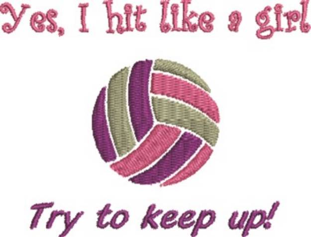 Picture of Volleyball Hit Machine Embroidery Design