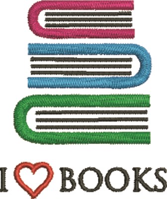 I Love Books Machine Embroidery Design