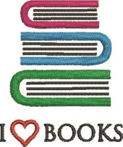 Picture of I Love Books Machine Embroidery Design