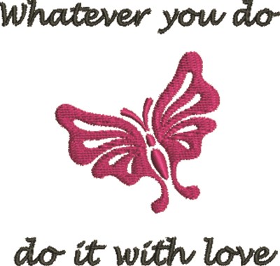 With Love Butterfly Machine Embroidery Design