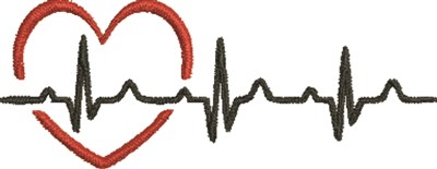 EKG Heart Machine Embroidery Design