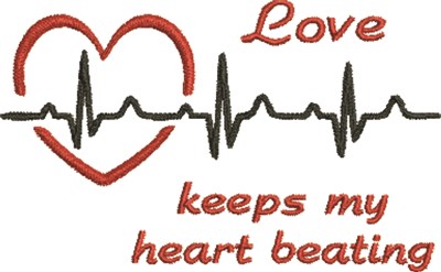 Heart Beating Machine Embroidery Design