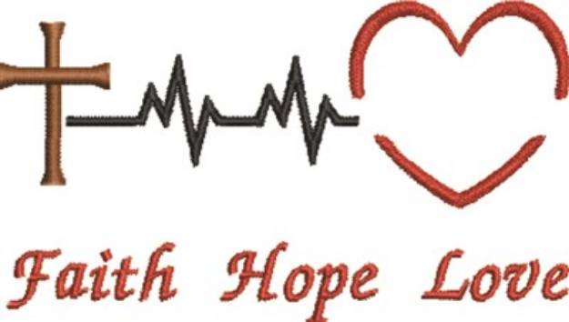 Picture of Faith Hope Love Machine Embroidery Design
