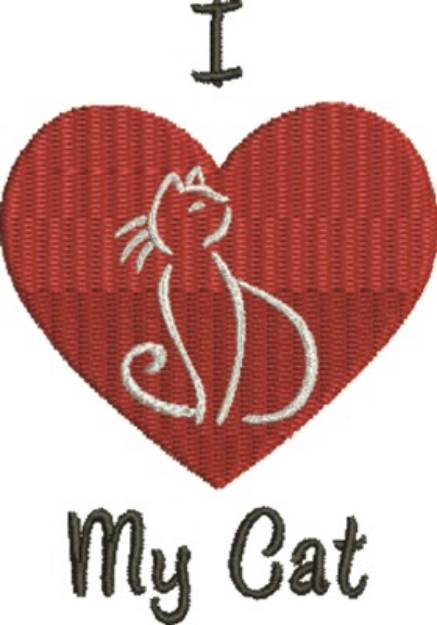 Picture of Love My Cat Machine Embroidery Design