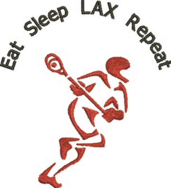 Picture of Eat Sleep LAX Machine Embroidery Design
