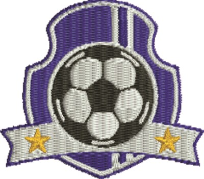 Blue Soccer Insignia Machine Embroidery Design