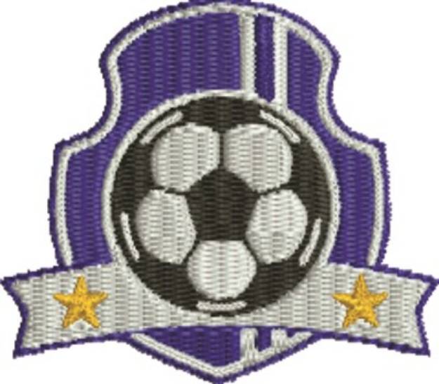 Picture of Blue Soccer Insignia Machine Embroidery Design