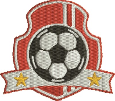 Red Soccer Insignia Machine Embroidery Design