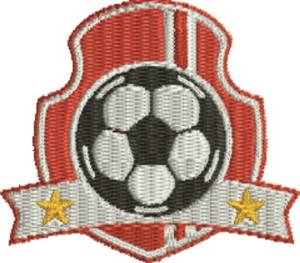 Picture of Red Soccer Insignia Machine Embroidery Design
