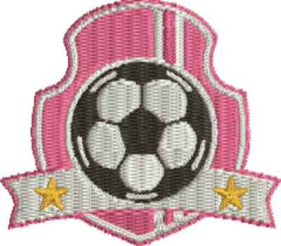 Pink Soccer Insignia Machine Embroidery Design