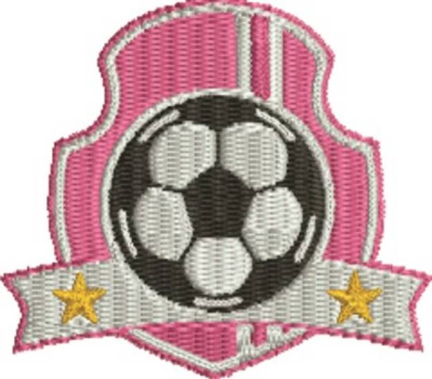 Picture of Pink Soccer Insignia Machine Embroidery Design